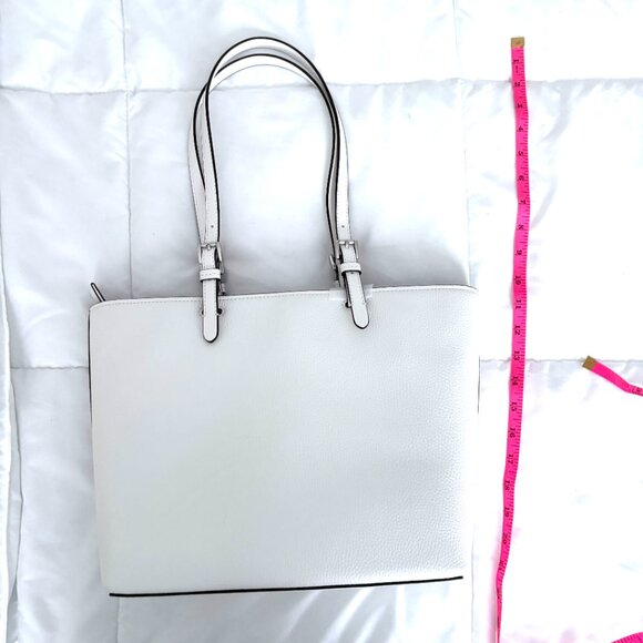 Michael Kors Jet Set Travel Medium Double Pocket Tote Optic White MSRP $498 NWT - Picture 6 of 9